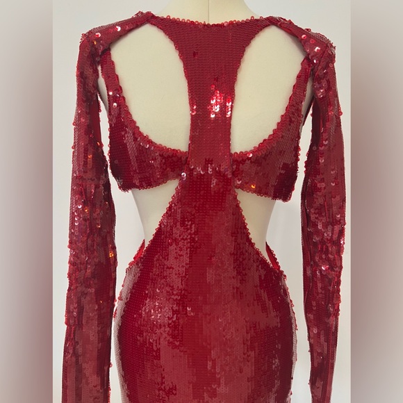 LaQuan Smith Sequined Cut-Out Mini Dress - Picture 5 of 13